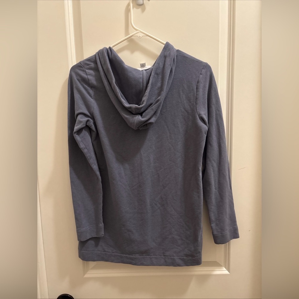 J.Jill Pure Jill Women Pima Cotton Blend Pullover Hoodie Size XS Blue Sweatshirt - Picture 3 of 4